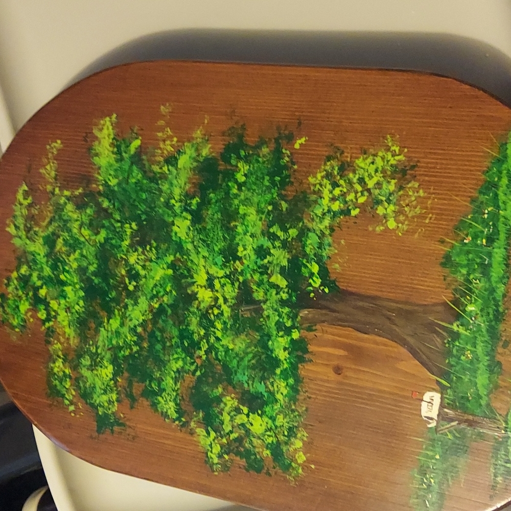 Hand painted vintage tree wall hanging